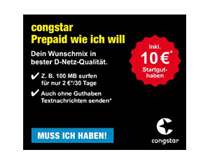 Kostenlose congstar Prepaid SIM-Karte