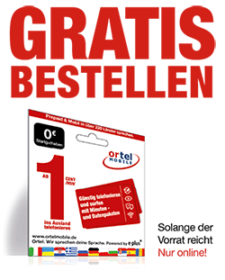 Kostenlose Ortel Mobile Prepaid SIM-Karte