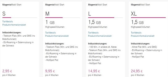 Telekom MagentaMobil Start Tarife