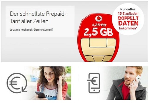 Vodafone CallYa Freikarte aufladen